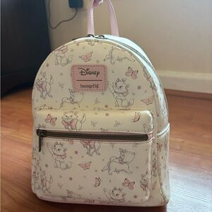 Disney Loungefly Marie Cream Backpack with Pink Accents